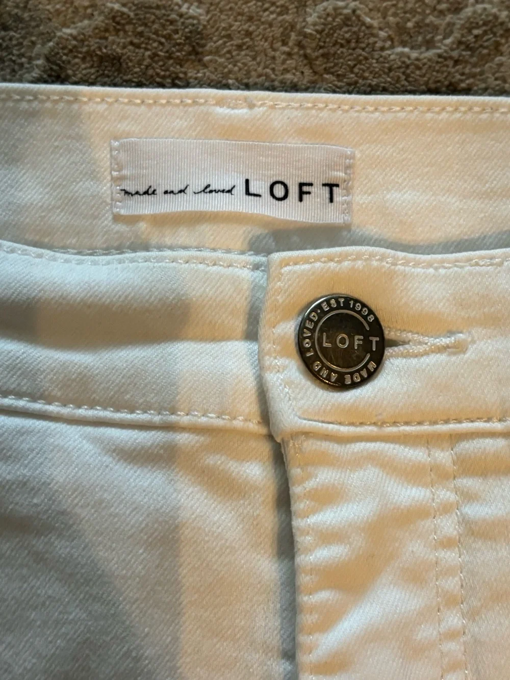 LOFT white  high waist kick drop Straight-Leg Jeans 31/12